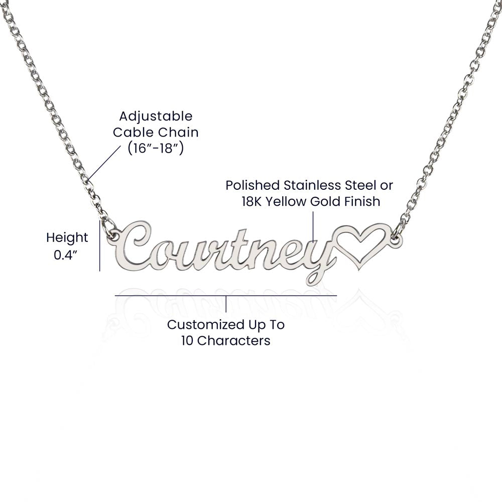 "Personalized Heart Name Necklace" – Customize with a name! -NN120