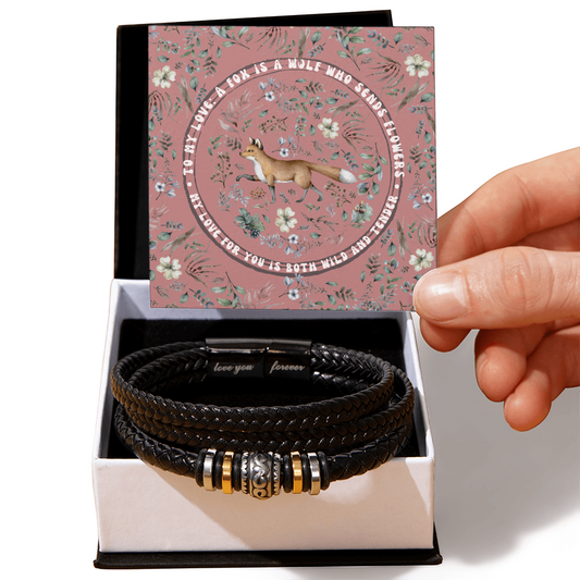 Men's "Love You Forever Bracelet". Engraved with a heartfelt message, two box options. -BL501