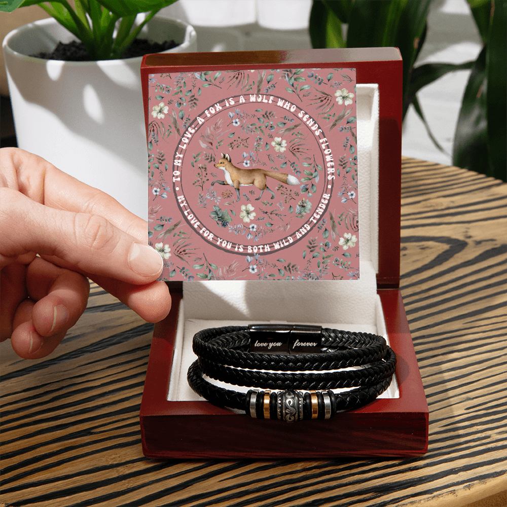 Men's "Love You Forever Bracelet". Engraved with a heartfelt message, two box options. -BL501