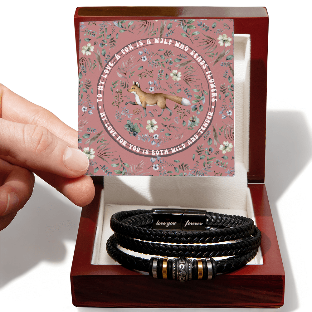 Men's "Love You Forever Bracelet". Engraved with a heartfelt message, two box options. -BL501