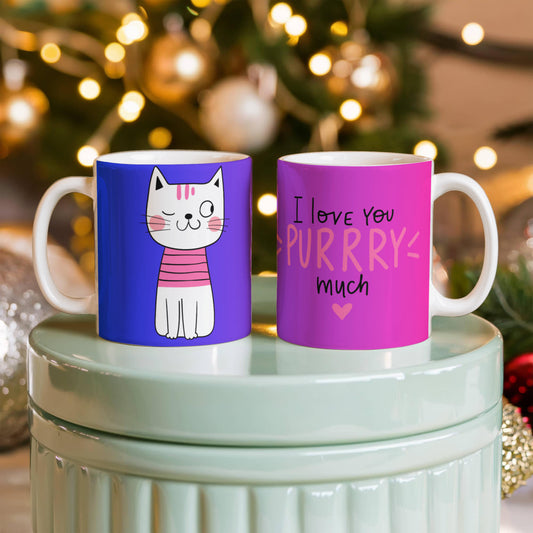 White Glossy Mug / Purr-fectly crafted for cat lovers! -HLMGCT 102