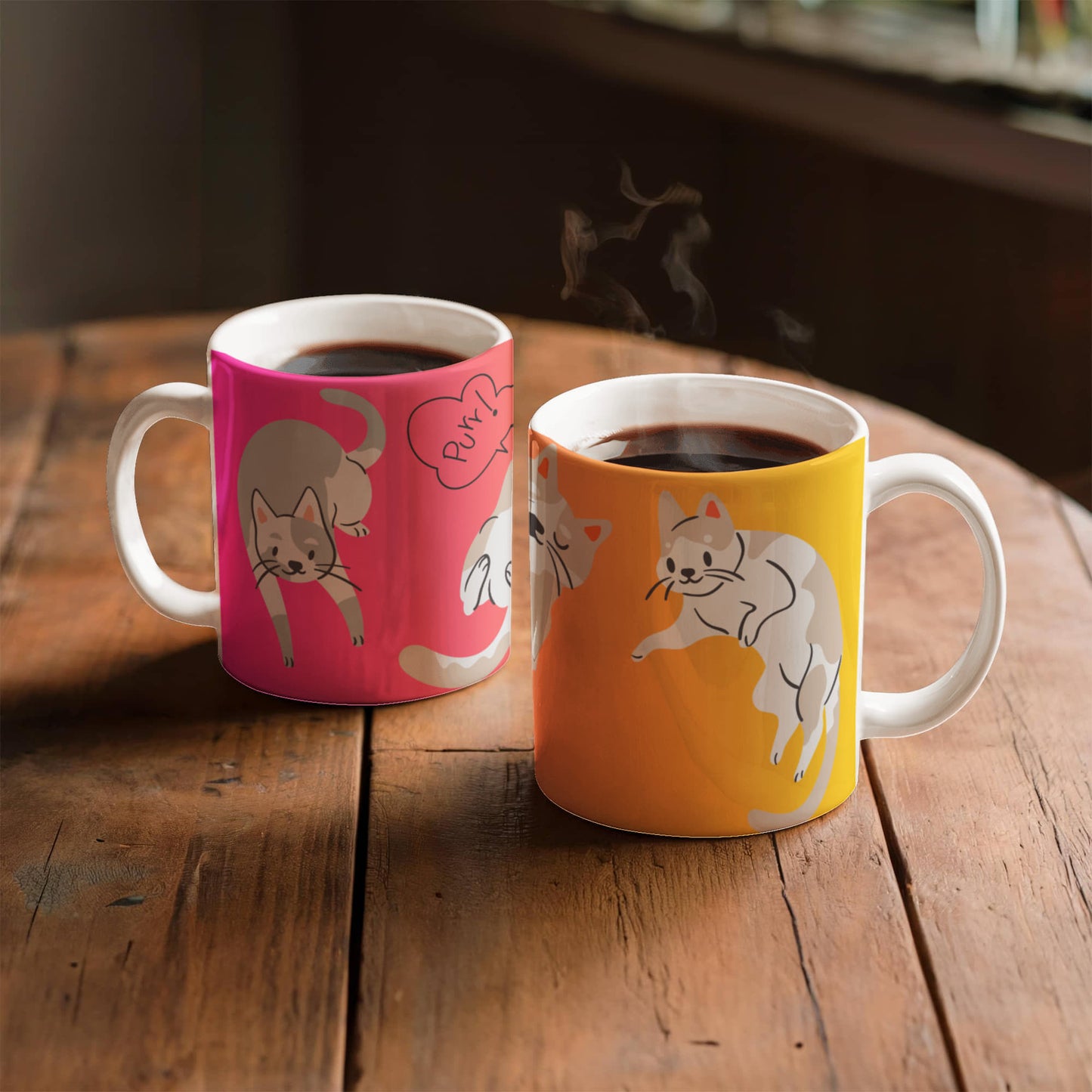 White Glossy Mug / Purr-fectly crafted for cat lovers! -HLMGCT 104