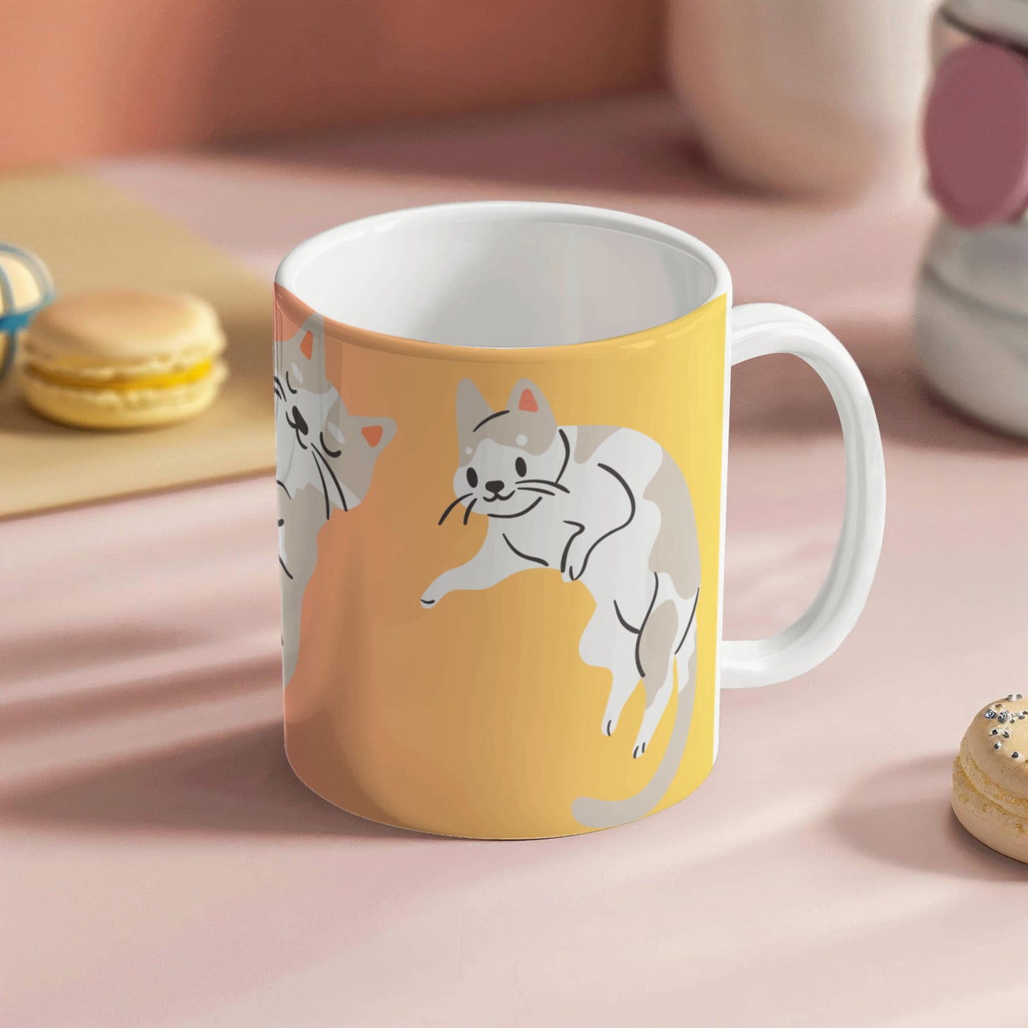 White Glossy Mug / Purr-fectly crafted for cat lovers! -HLMGCT 104