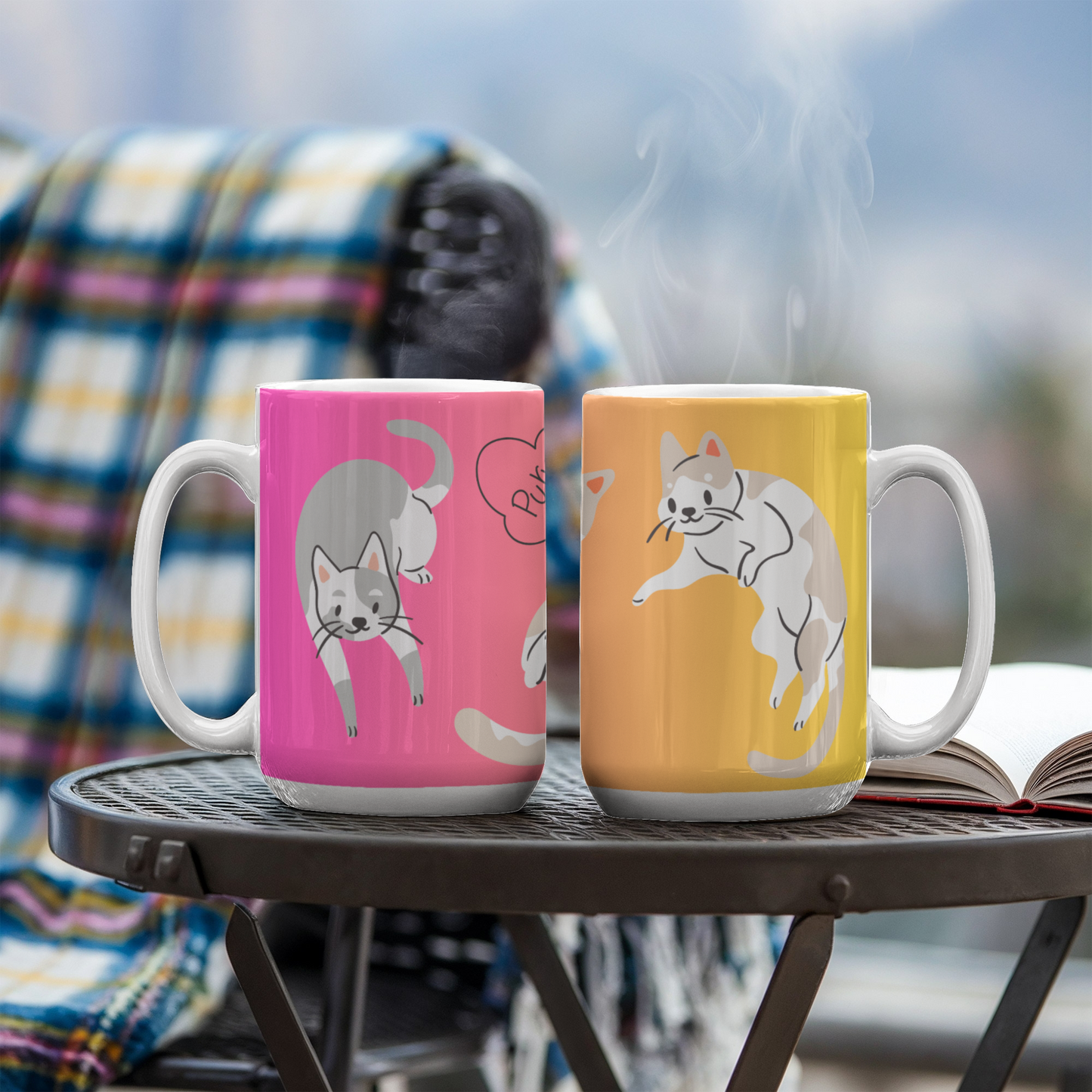 White Glossy Mug / Purr-fectly crafted for cat lovers! -HLMGCT 104