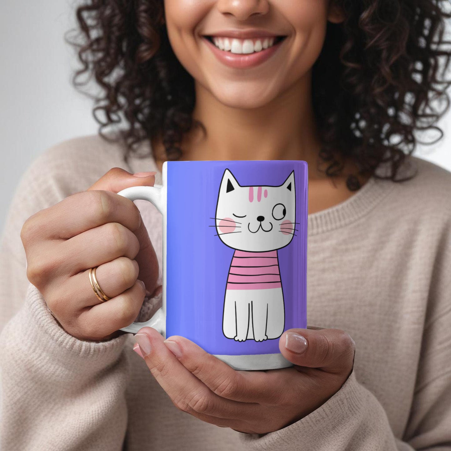 White Glossy Mug / Purr-fectly crafted for cat lovers! -HLMGCT 102