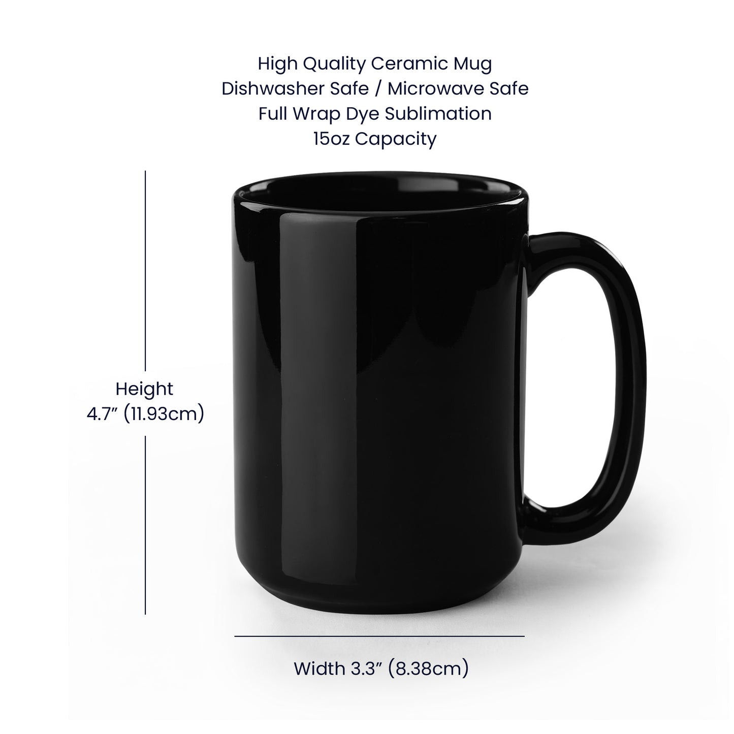 Black Ceramic Mug with delightful post-stamp cat images and 'best wishes' text. -HLMGCT 701